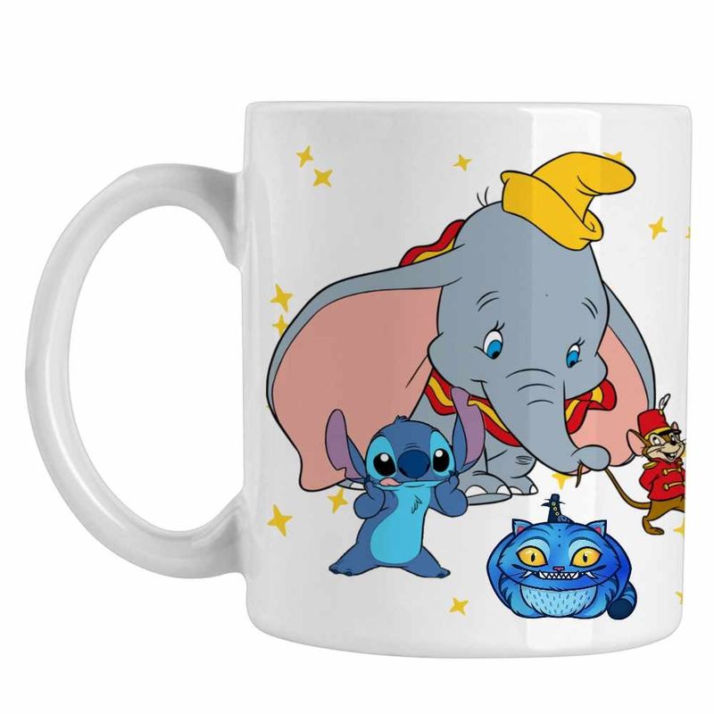 Casa si Gradina - Bucatarie si vesela - Cani si pahare - Cani si cesti - Cana Dumbo Stitch Timothy Soricel Elefant Circ, alba, 330ml - Infinity.ro
