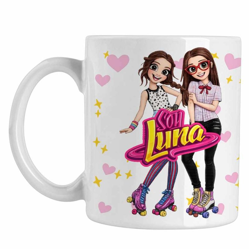 Casa si Gradina - Bucatarie si vesela - Cani si pahare - Cani si cesti - Cana Soy Luna Nina Best Friends, alba, 330ml - Infinity.ro