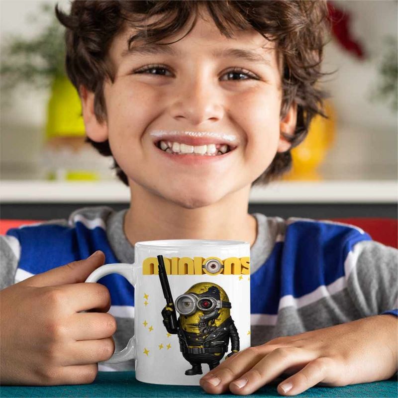 Casa si Gradina - Bucatarie si vesela - Cani si pahare - Cani si cesti - Cana Minions Terminator Biker Despicable, alba, 330ml - Infinity.ro