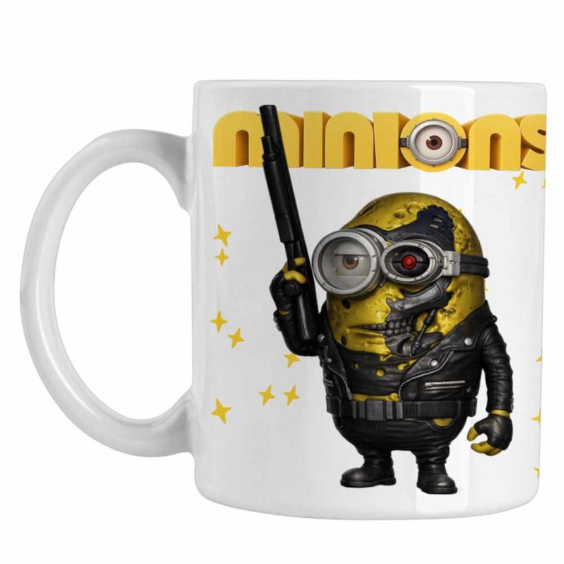 Casa si Gradina - Bucatarie si vesela - Cani si pahare - Cani si cesti - Cana Minions Terminator Biker Despicable, alba, 330ml - Infinity.ro