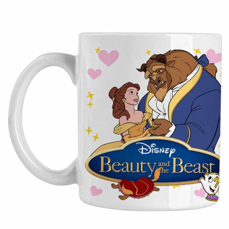 Casa si Gradina - Bucatarie si vesela - Cani si pahare - Cani si cesti - Cana Frumoasa si Bestia Love, alba, 330ml - Infinity.ro