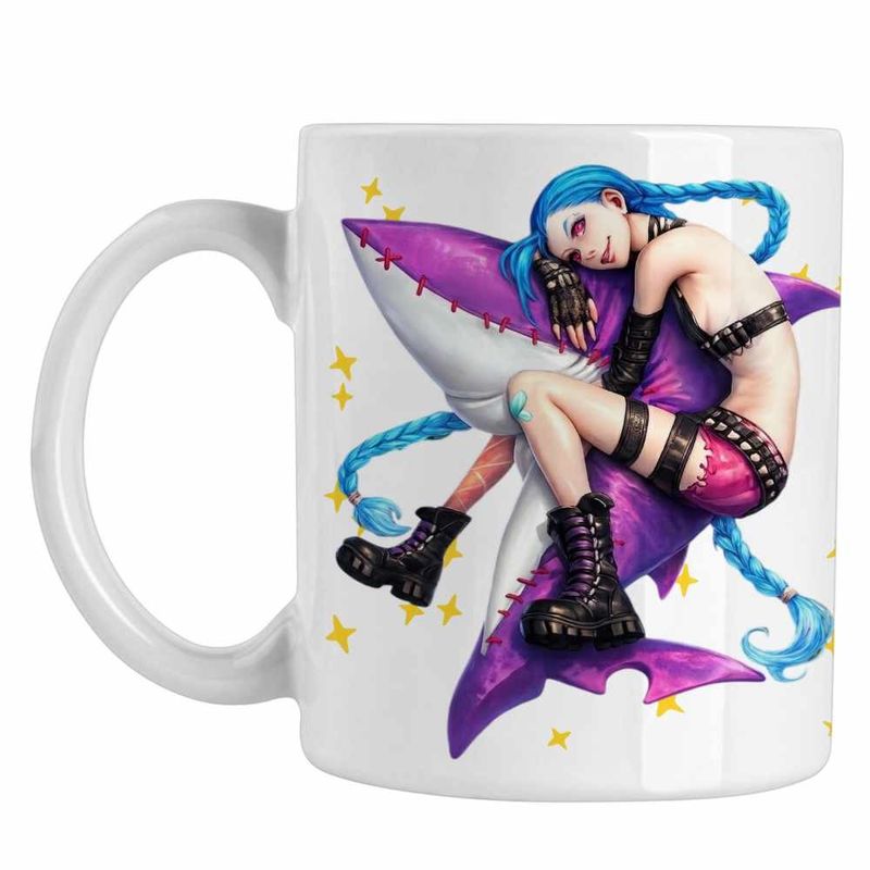 Casa si Gradina - Bucatarie si vesela - Cani si pahare - Cani si cesti - Cana Jinx Arcane Rechin Runeterra, alba, 330ml - Infinity.ro