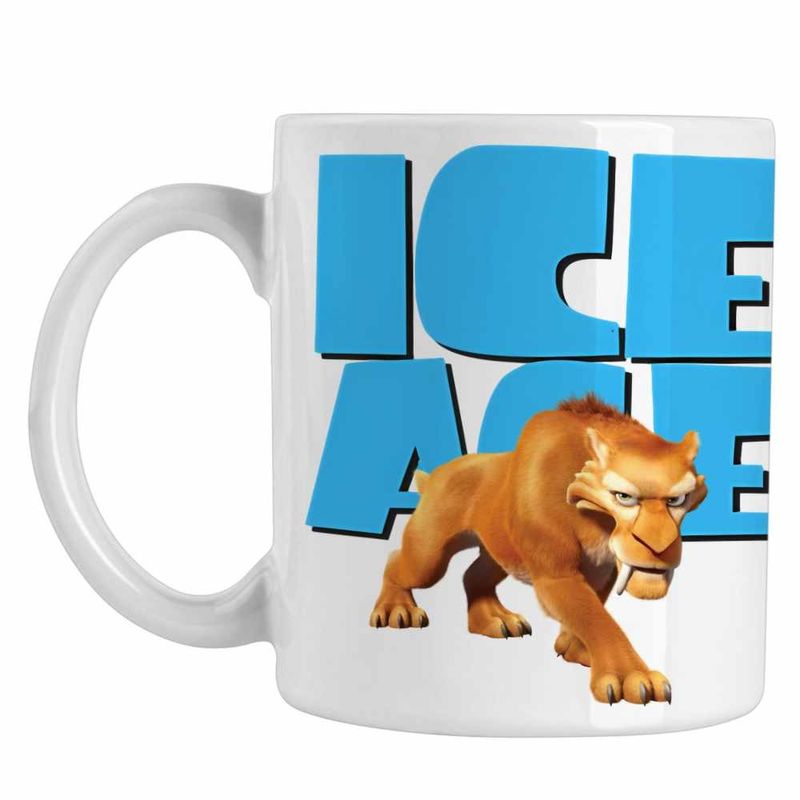 Casa si Gradina - Bucatarie si vesela - Cani si pahare - Cani si cesti - Cana Ice Age Diego Smilodon Tigru, alba, 330ml - Infinity.ro