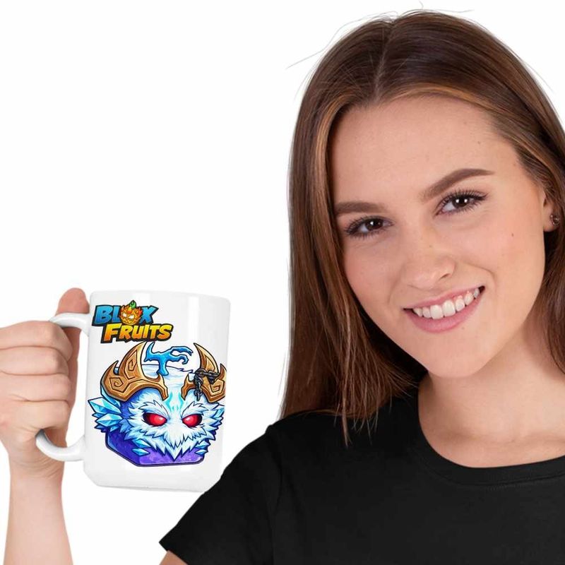Casa si Gradina - Bucatarie si vesela - Cani si pahare - Cani si cesti - Cana Blox Fruits Yeti Fruit Roblox Fructe, alba, 330ml - Infinity.ro