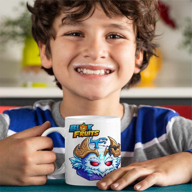 Casa si Gradina - Bucatarie si vesela - Cani si pahare - Cani si cesti - Cana Blox Fruits Yeti Fruit Roblox Fructe, alba, 330ml - Infinity.ro