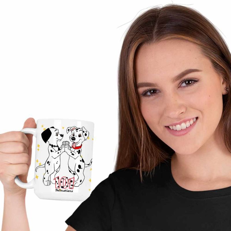 Casa si Gradina - Bucatarie si vesela - Cani si pahare - Cani si cesti - Cana 101 Dalmatieni Joaca Catel Dalmatian Puppy, alba, 330ml - Infinity.ro