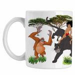 Casa si Gradina - Bucatarie si vesela - Cani si pahare - Cani si cesti - Cana Cartea Junglei Bagheera Mowgli King Louie, alba, 330ml - Infinity.ro