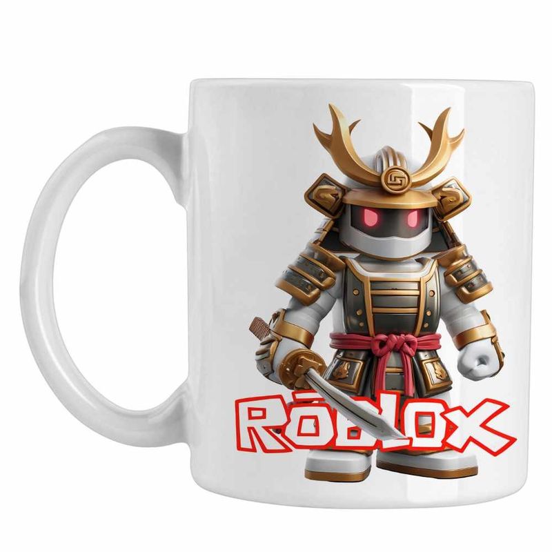 Casa si Gradina - Bucatarie si vesela - Cani si pahare - Cani si cesti - Cana Roblox Samurai, alba, 330ml - Infinity.ro