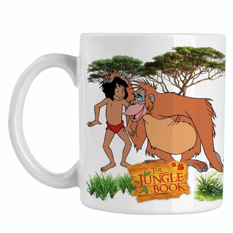 Casa si Gradina - Bucatarie si vesela - Cani si pahare - Cani si cesti - Cana Cartea Junglei Mowgli King Louie, alba, 330ml - Infinity.ro