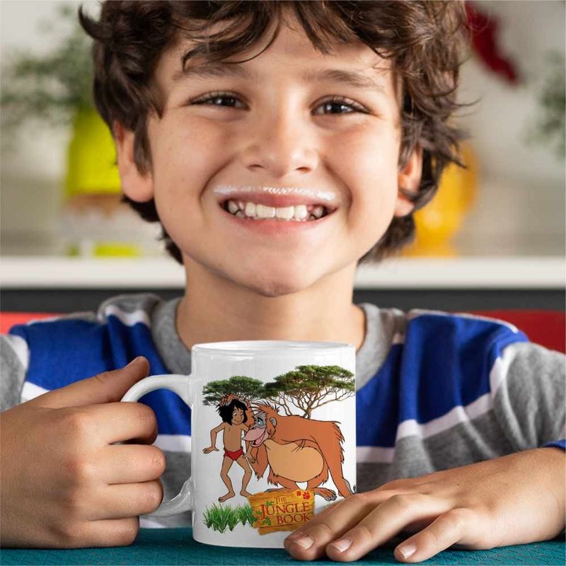 Casa si Gradina - Bucatarie si vesela - Cani si pahare - Cani si cesti - Cana Cartea Junglei Mowgli King Louie, alba, 330ml - Infinity.ro