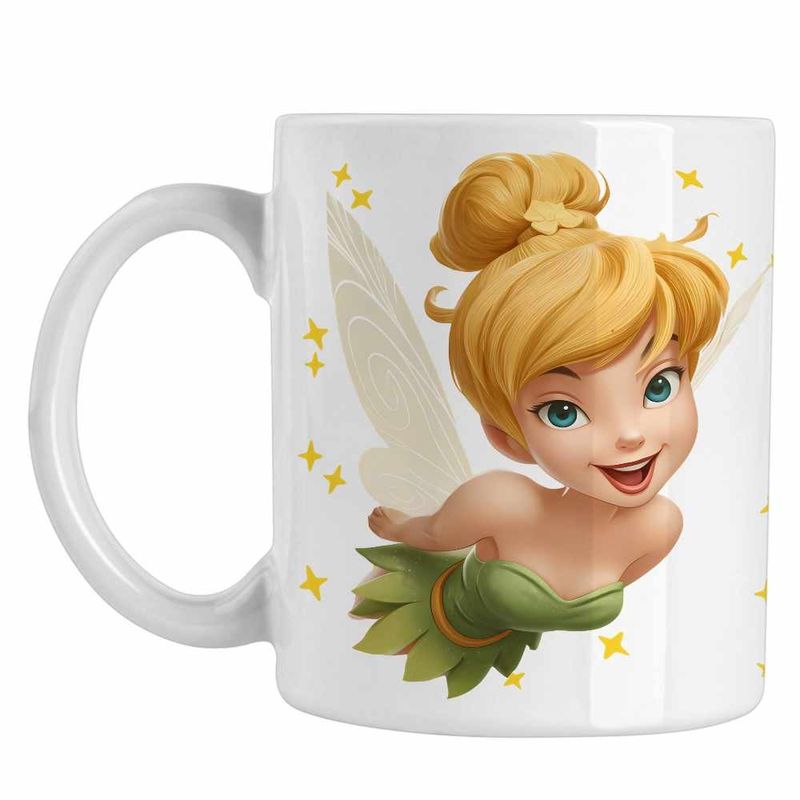 Casa si Gradina - Bucatarie si vesela - Cani si pahare - Cani si cesti - Cana Tinker Bell Peter Pan Clopotica, alba, 330ml - Infinity.ro
