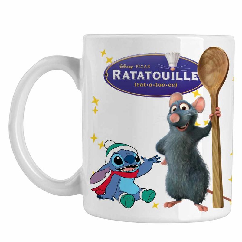 Casa si Gradina - Bucatarie si vesela - Cani si pahare - Cani si cesti - Cana Ratatouille Remy Soricel Bucatar Chef, alba, 330ml - Infinity.ro