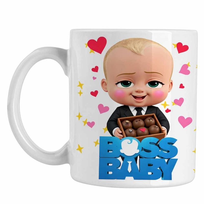 Casa si Gradina - Bucatarie si vesela - Cani si pahare - Cani si cesti - Cana Boss Baby Ciocolata Valentines Day, alba, 330ml - Infinity.ro