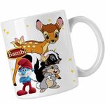 Casa si Gradina - Bucatarie si vesela - Cani si pahare - Cani si cesti - Cana Bambi Papa Strumf Flower Thumper Sconcs Padure, alba, 330ml - Infinity.ro