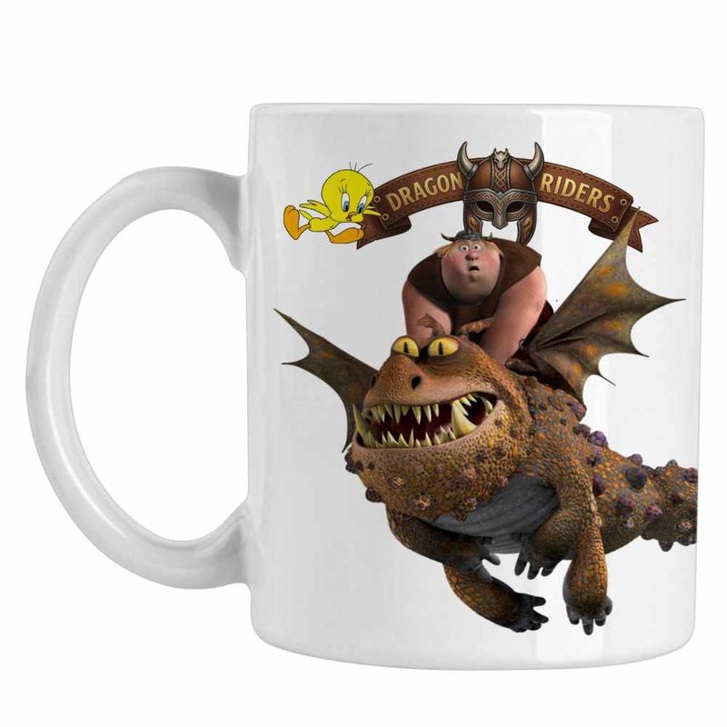 Casa si Gradina - Bucatarie si vesela - Cani si pahare - Cani si cesti - Cana Fishtlegs Meatlug How to train your dragon, alba, 330ml - Infinity.ro