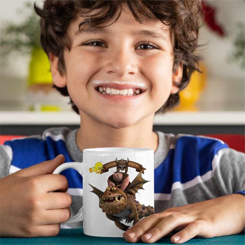 Casa si Gradina - Bucatarie si vesela - Cani si pahare - Cani si cesti - Cana Fishtlegs Meatlug How to train your dragon, alba, 330ml - Infinity.ro