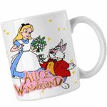 Casa si Gradina - Bucatarie si vesela - Cani si pahare - Cani si cesti - Cana Alice Tara Minunilor Iepure, alba, 330ml - Infinity.ro