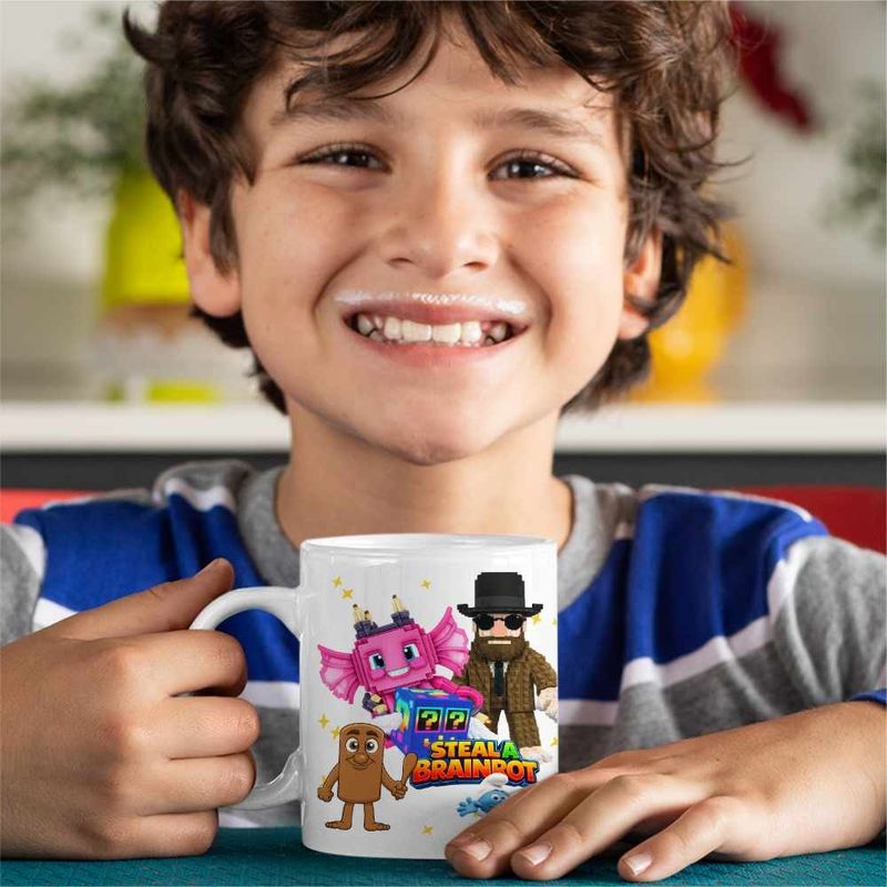 Casa si Gradina - Bucatarie si vesela - Cani si pahare - Cani si cesti - Cana Steal a Brainrot Matteo Roblox Meme, alba, 330ml - Infinity.ro