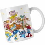 Casa si Gradina - Bucatarie si vesela - Cani si pahare - Cani si cesti - Cana Cei 7 Pitici Alba ca Zapada, alba, 330ml - Infinity.ro