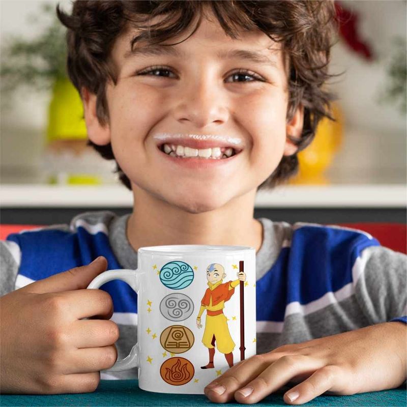 Casa si Gradina - Bucatarie si vesela - Cani si pahare - Cani si cesti - Cana Avatar Airbender Cele 4 Elemente, alba, 330ml - Infinity.ro