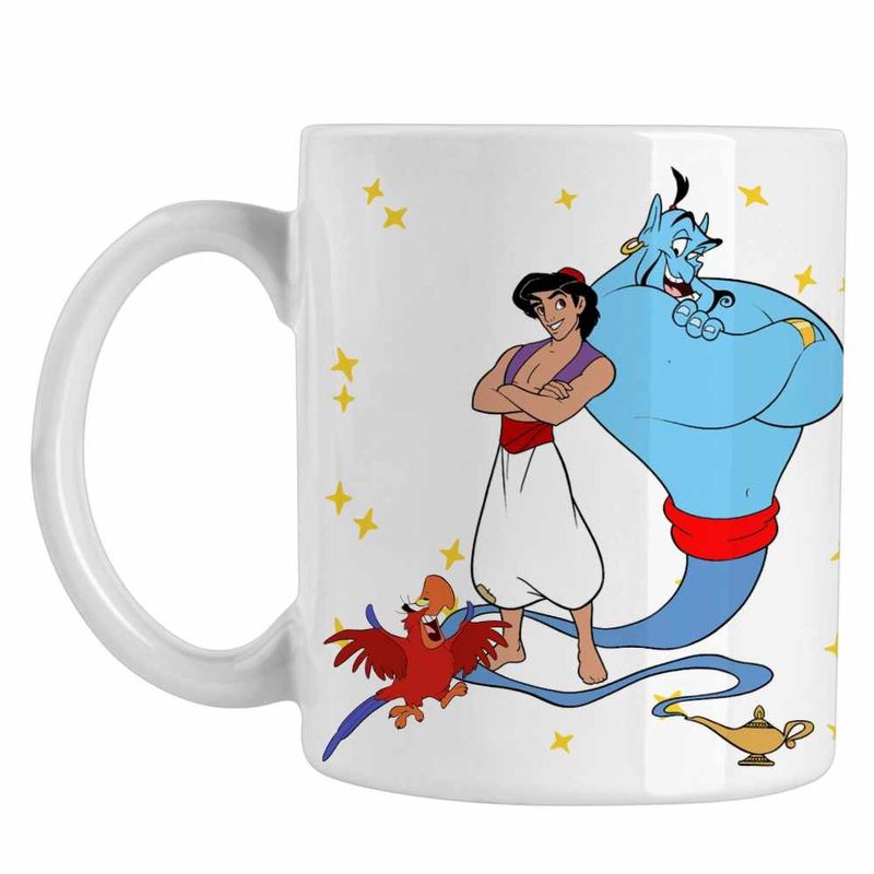 Casa si Gradina - Bucatarie si vesela - Cani si pahare - Cani si cesti - Cana Aladdin Duhul Lampii Genie Lamp Aladin Duh, alba, 330ml - Infinity.ro
