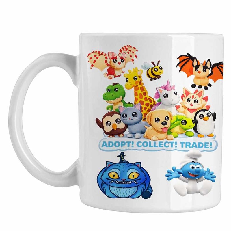 Casa si Gradina - Bucatarie si vesela - Cani si pahare - Cani si cesti - Cana Adopt Me Legendary Dragons Roblox, alba, 330ml - Infinity.ro