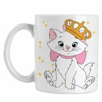 Casa si Gradina - Bucatarie si vesela - Cani si pahare - Cani si cesti - Cana Pisicile Aristocrate Marie Printesa Regina Coroana, alba, 330ml - Infinity.ro