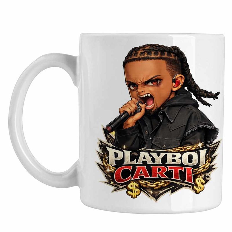 Casa si Gradina - Bucatarie si vesela - Cani si pahare - Cani si cesti - Cana Playboi Carti RIP, alba, 330ml - Infinity.ro