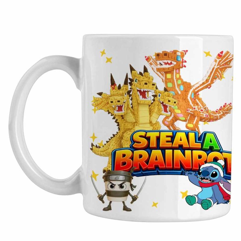 Casa si Gradina - Bucatarie si vesela - Cani si pahare - Cani si cesti - Cana Roblox Steal a Brainrot Dragon Meme, alba, 330ml - Infinity.ro