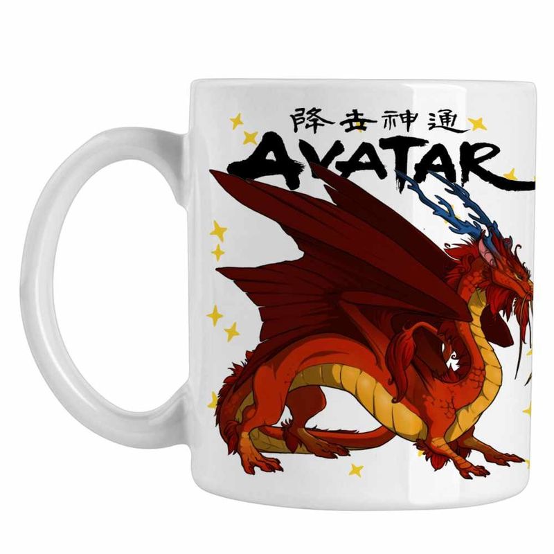 Casa si Gradina - Bucatarie si vesela - Cani si pahare - Cani si cesti - Cana Avatar Dragon Fang Roku Anime Airbender, alba, 330ml - Infinity.ro
