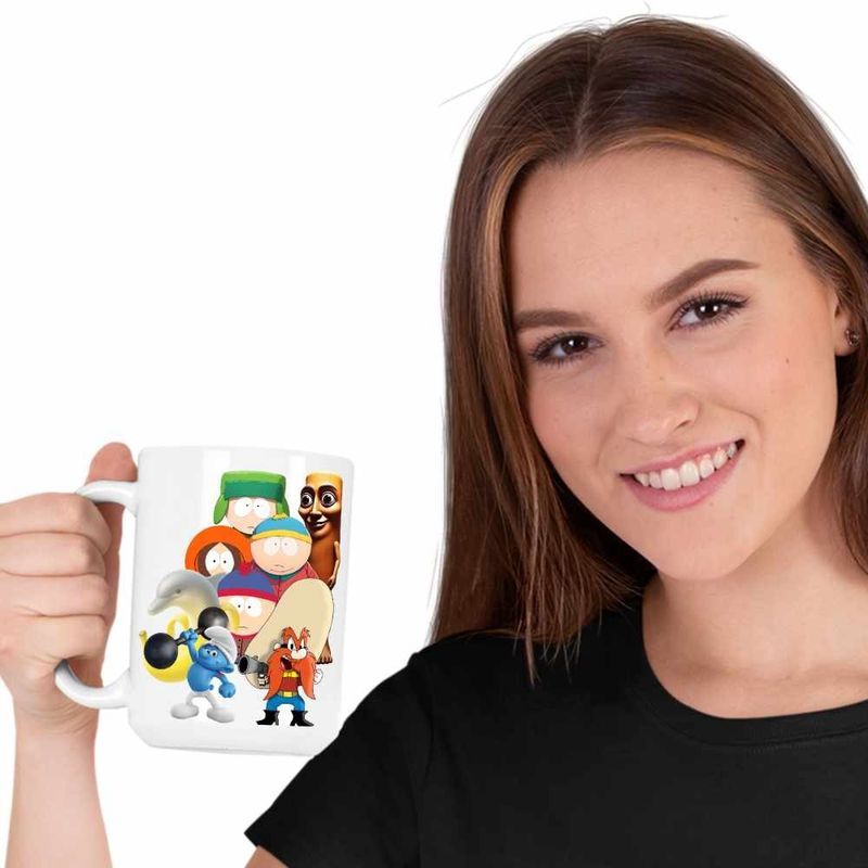 Casa si Gradina - Bucatarie si vesela - Cani si pahare - Cani si cesti - Cana South Park Tung Sahur Strumf Sportiv Yosemite Sam Brainrot Italian, CoolTrend, alba, 330ml - Infinity.ro