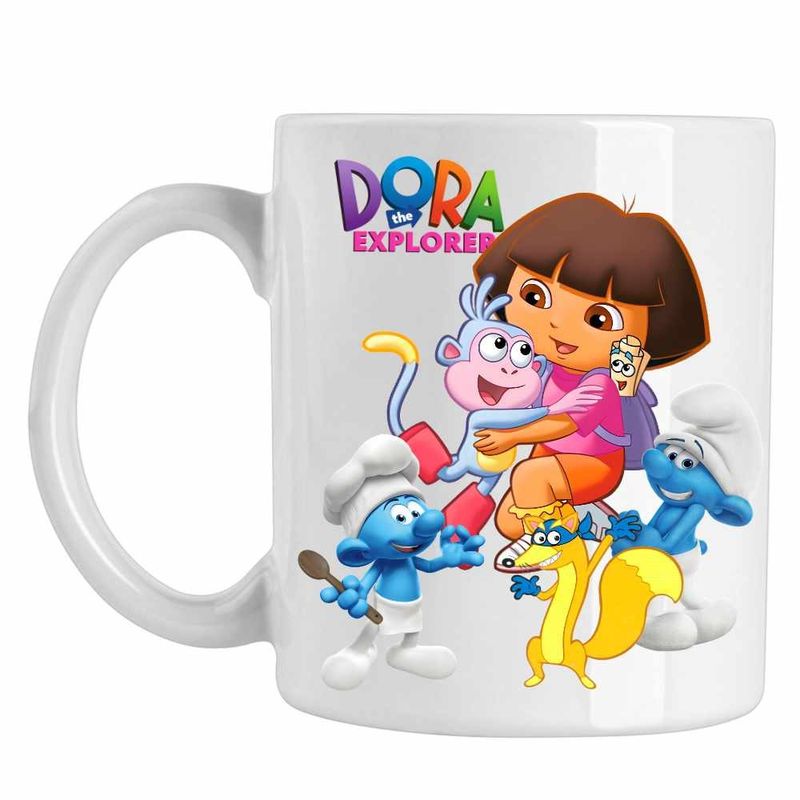 Casa si Gradina - Bucatarie si vesela - Cani si pahare - Cani si cesti - Cana Dora Strumfii Bucatarul Rusinosul Hotomanul, CoolTrend, alba, 330ml - Infinity.ro