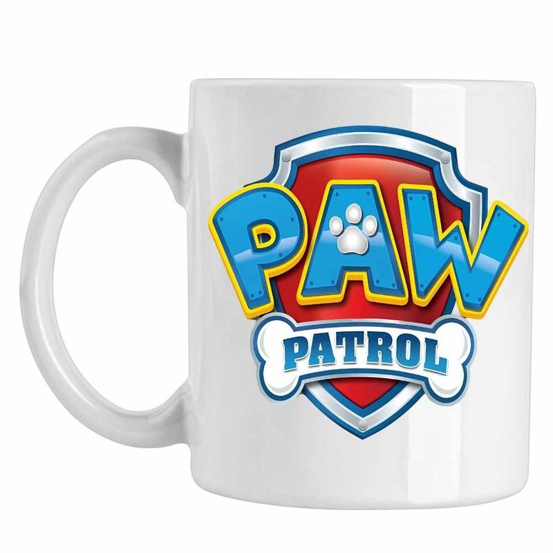 Casa si Gradina - Bucatarie si vesela - Cani si pahare - Cani si cesti - Cana Paw Patrol Emblema Patrula Catelusilor, CoolTrend, alba, 330ml - Infinity.ro