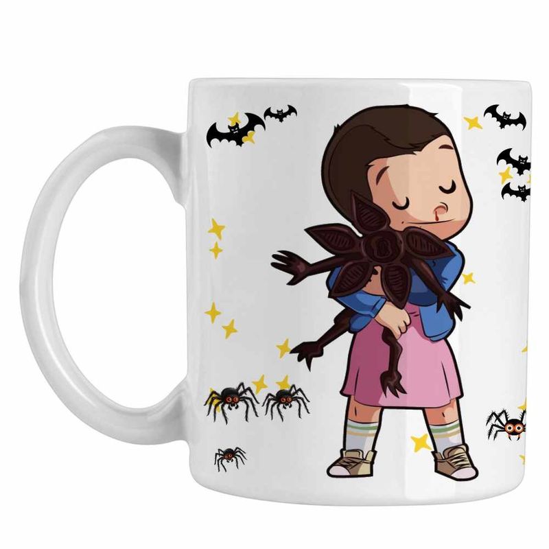 Casa si Gradina - Bucatarie si vesela - Cani si pahare - Cani si cesti - Cana Stranger Things Eleven Demogorgon Chibi CoolTrend, alba, 330ml - Infinity.ro