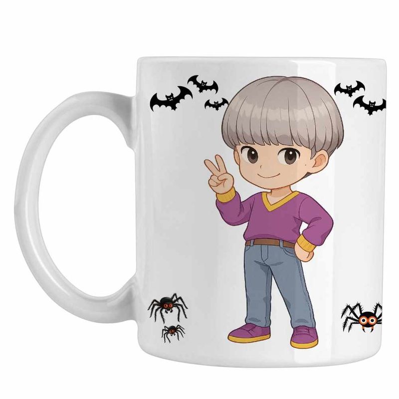 Casa si Gradina - Bucatarie si vesela - Cani si pahare - Cani si cesti - Cana Huntrix Saja Boys Mystery Kpop CoolTrend, alba, 330ml - Infinity.ro
