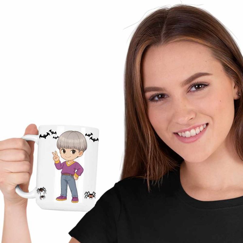 Casa si Gradina - Bucatarie si vesela - Cani si pahare - Cani si cesti - Cana Huntrix Saja Boys Mystery Kpop CoolTrend, alba, 330ml - Infinity.ro