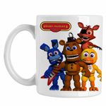 Casa si Gradina - Bucatarie si vesela - Cani si pahare - Cani si cesti - Cana FNAF All Team Five Nights at Freddy Horror Halloween CoolTrend, alba, 330ml - Infinity.ro