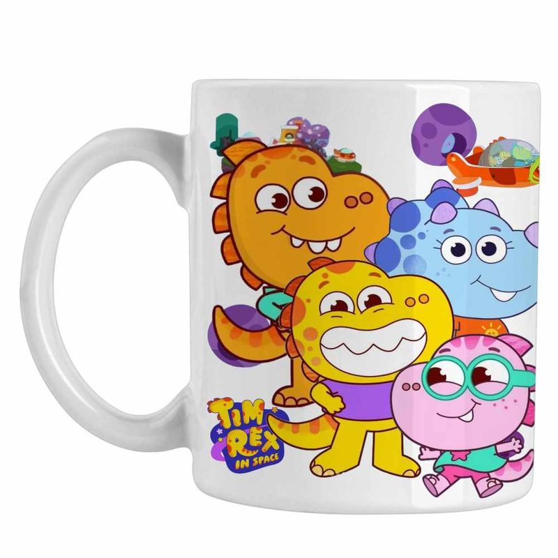 Casa si Gradina - Bucatarie si vesela - Cani si pahare - Cani si cesti - Cana Tim Rex Aventuri in Spatiu Dinozauri Spatiu Cosmos, CoolTrend, alba, 330ml - Infinity.ro