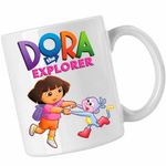 Casa si Gradina - Bucatarie si vesela - Cani si pahare - Cani si cesti - Cana Dora Exploratoarea Boots Maimuta Dans Explorer, CoolTrend, alba, 330ml - Infinity.ro