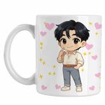 Casa si Gradina - Bucatarie si vesela - Cani si pahare - Cani si cesti - Cana Huntrix Saja Boys Jinu Chibi Kpop CoolTrend, alba, 330ml - Infinity.ro