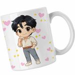 Casa si Gradina - Bucatarie si vesela - Cani si pahare - Cani si cesti - Cana Huntrix Saja Boys Jinu Chibi Kpop CoolTrend, alba, 330ml - Infinity.ro