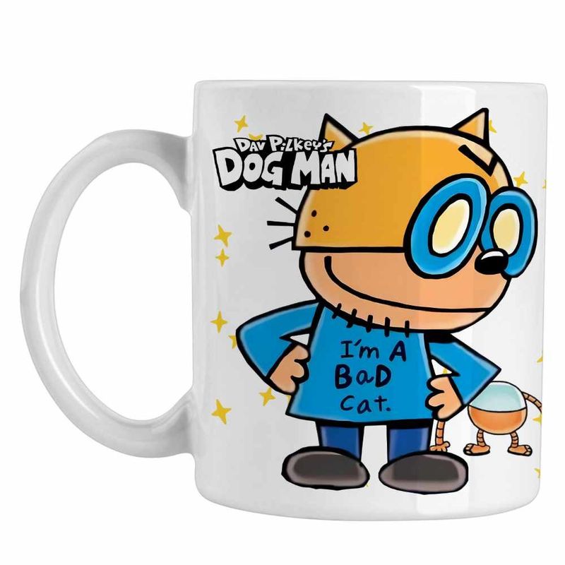 Casa si Gradina - Bucatarie si vesela - Cani si pahare - Cani si cesti - Cana Dog Man Bad Cat Capitan Chilot Dogman CoolTrend, alba, 330ml - Infinity.ro