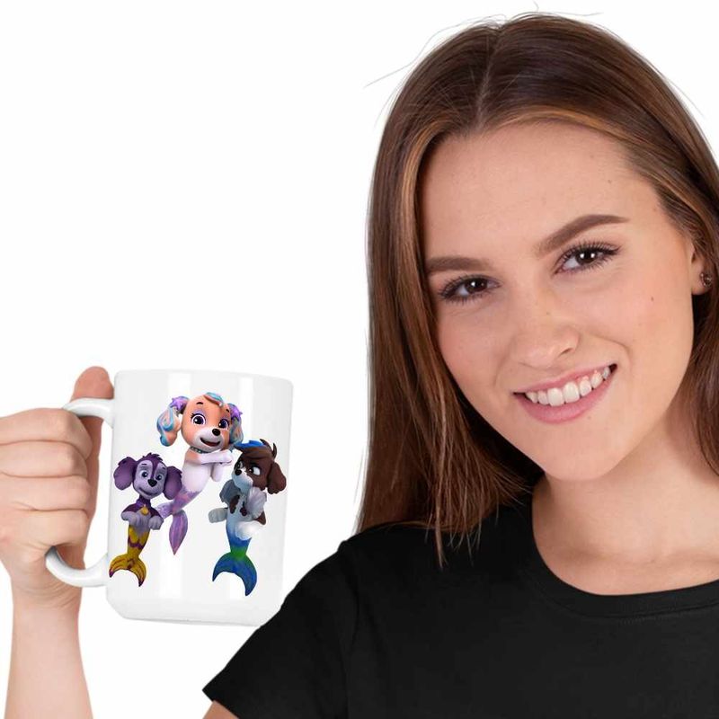 Casa si Gradina - Bucatarie si vesela - Cani si pahare - Cani si cesti - Cana Paw Patrol Merpups Caini Sirena Patrula Catelusilor, CoolTrend, alba, 330ml - Infinity.ro