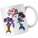 Casa si Gradina - Bucatarie si vesela - Cani si pahare - Cani si cesti - Cana Paw Patrol Merpups Caini Sirena Patrula Catelusilor, CoolTrend, alba, 330ml - Infinity.ro