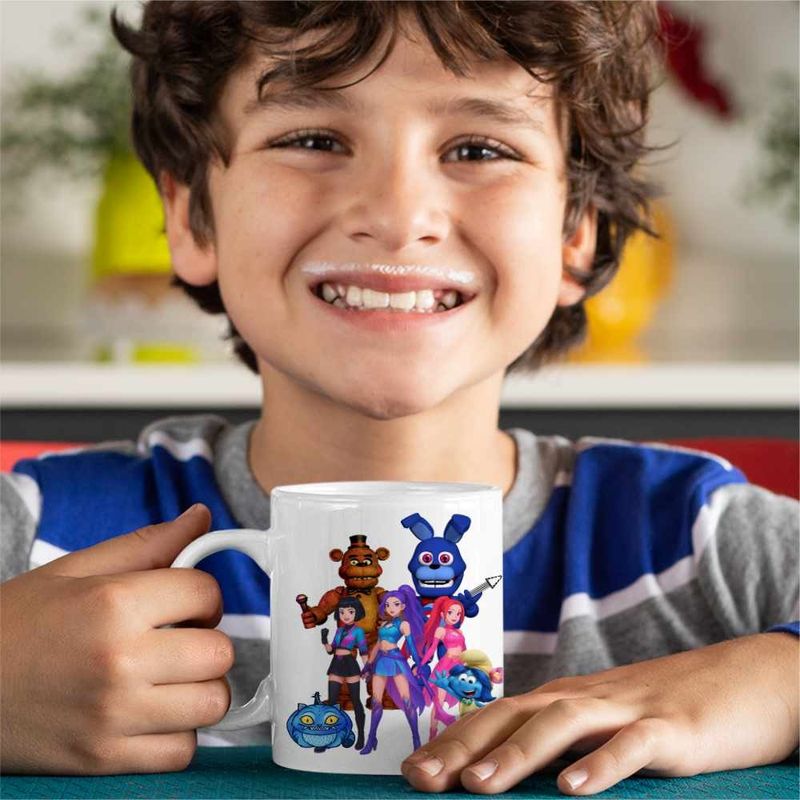 Casa si Gradina - Bucatarie si vesela - Cani si pahare - Cani si cesti - Cana Fnaf Huntrix Kpop Five Nights at Freddy Horror Halloween CoolTrend, alba, 330ml - Infinity.ro