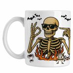 Casa si Gradina - Bucatarie si vesela - Cani si pahare - Cani si cesti - Cana Six Seven Schelet Horror 67 Halloween CoolTrend, alba, 330ml - Infinity.ro