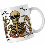 Casa si Gradina - Bucatarie si vesela - Cani si pahare - Cani si cesti - Cana Six Seven Schelet Horror 67 Halloween CoolTrend, alba, 330ml - Infinity.ro