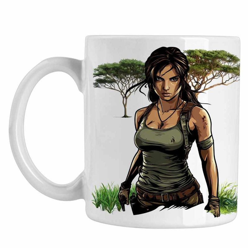 Casa si Gradina - Bucatarie si vesela - Cani si pahare - Cani si cesti - Cana Tomb Raider Artefact Antice Lara Croft Armata CoolTrend, alba, 330ml - Infinity.ro