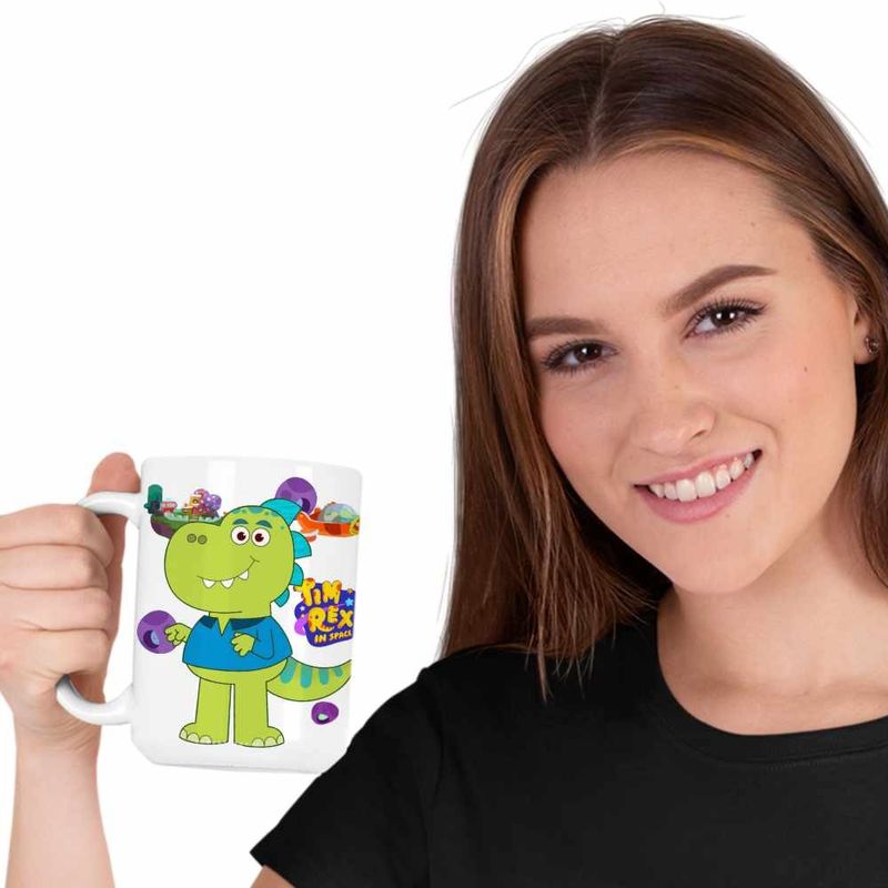 Casa si Gradina - Bucatarie si vesela - Cani si pahare - Cani si cesti - Cana Tim Rex Tata Spatiu Dinozauri T-Rex, CoolTrend, alba, 330ml - Infinity.ro