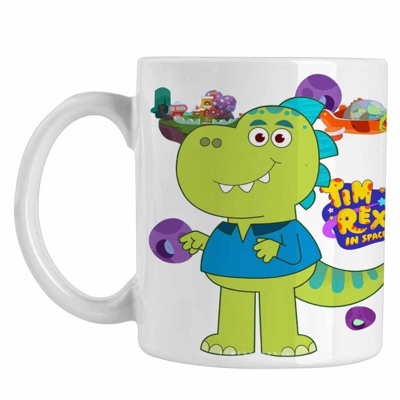 Casa si Gradina - Bucatarie si vesela - Cani si pahare - Cani si cesti - Cana Tim Rex Tata Spatiu Dinozauri T-Rex, CoolTrend, alba, 330ml - Infinity.ro